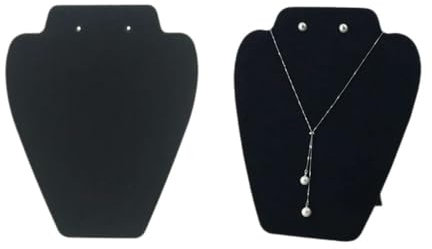 BinPhorm Espositore Collane in Velluto Nero,2 PCS Porta Collane Espositore da Negozio Espositore Orecchini Gioielli Vetrina Portatile Porta Collane per Toeletta