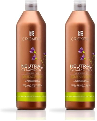 CRIOXIDIL - Champú Neutro pH 5.5-1000 ml - con Extracto de Salvia - para Todo Tipo de Cabellos - Sedosidad y Brillo - No Reseca el Cuero Cabelludo - Aporta Volumen al Pelo Fino (Paquete de 2)