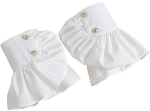 Huamengyuan Abnehmbare Manschetten Mit Falschen Ärmeln Frauen Mehrschichtige Spitze Gefälschte ärmel Manschette Knopf Pulswärmer Floral Rüschen Layered Lace Plissee Hemdärmel Modische Plissee