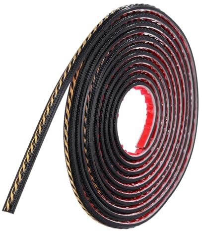 sourcing map Peel and Stick Molding Trim for Walls 0.5 x 16 ft Flexible Mirror Molding Trim Self-Adhesive Wall Paneling Strip Wallpaper Border for DIY Floor Wall Baseboard, Black/Gold