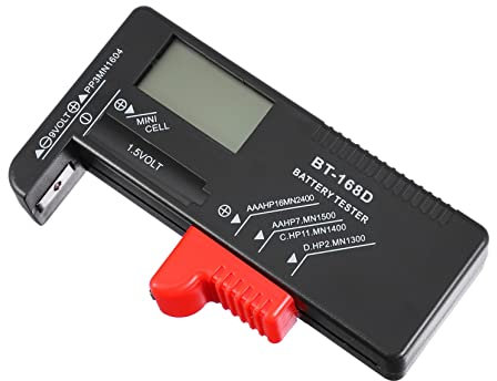 HOMSFOU Akkutester Batterieprüfergerät Digitaler Batterietester Für Aa Aaa Mono Baby Knopfzellen Voltprüfer Batterien Testgerät