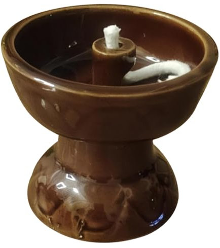 MAGICLULU Keramik Öllampe Vintage Petroleumlampe Mit Docht Winddicht Für Innenräume Wohnzimmer Schlafzimmer Dekoration