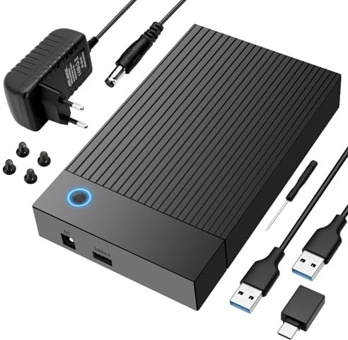 Gbformat Docking Station per Dischi Rigidi, 6 Gbps USB 3.0 SATA HDD Adattatore per Dischi Rigidi SATA HDD/SSD da 2,5/3,5 Pollici con Alimentatore da 12 V/2 A, UASP