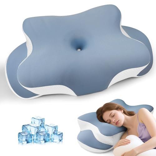 ZRSDIXKI Memory Foam Pillow - Orthopedic Neck Support Pillows, Cervical Pillows for Neck and Shoulder Pain with Washable Cooling Pillowcase, Ergonomic Pillow for Side, Back and Stomach Sleepers