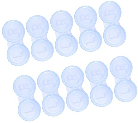 UTHCLO 10 Stück Kontaktlinsenbehälter Doppelrahmen Linsenboxen für Zuhause und Reisen Blau Auslaufsicher Leicht und Praktisch für Schüler und Berufstätige
