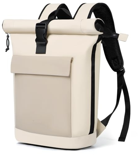 Lekeinchi Rolltop Sac à dos élégant pour ordinateur portable de 17 , étanche, grand sac à dos de voyage, sac à dos d'école, pour les voyages, l'université, le travail