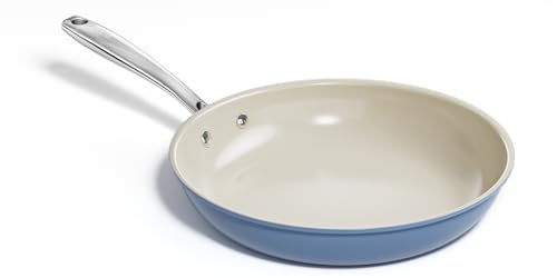 Redchef Keramiska pannor med nonstickbeläggning, 28 cm, med nonstickbeläggning av aluminium, induktionspannor för alla spishällar, utan PTFE, PFAS och PFOA, ugnsäkra, blå