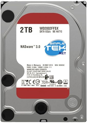 SIMPLETEK - Disco Rigido Interno HDD Alte Prestazioni 2 TB (2000 GB) 3.5 Pollici SATA III per Sistemi NAS, Server e Ambienti Multi-Bay