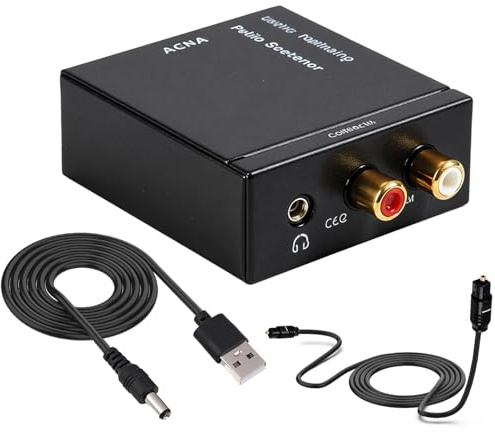 Digital-Analog-Wandler, Digital to Analog Audio Converter, Optisch Auf Cinch, Optisches Audiokabel Adapter für TV, Blu-Ray, PS5, DVD, Lautsprecher, Verstärker, Adapter Optisch auf Klinke 3,5