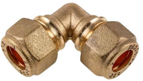 Westco - Raccordo a gomito a compressione C x C, in ottone, 42 mm, 90°, per impianti idraulici in rame