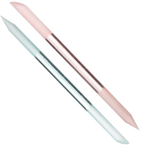 IMIKEYA Lima per Unghie in Vetro Cilindrica per Manicure, 2 Pezzi, Strumento Portatile per Lucidare e Levigare le Unghie