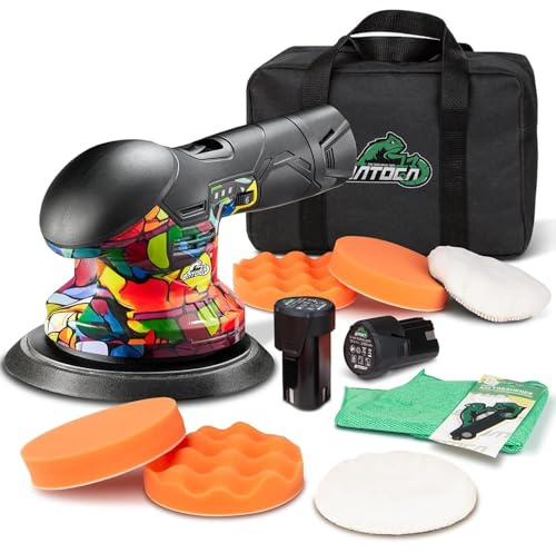BATOCA S3 Cordless Dual Action Car Polisher Buffer Sander Polishing Machine | DA 5mm Random Orbital with 2 2.0Ah Battery for Car Motorcycle Polish Buffing 6inch Polishing Pads Kit 6 Speeds 2500-5000RPM