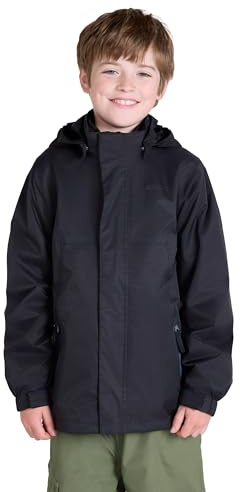 Mountain Warehouse Bracken Extreme Kids 3 in 1 Jackets - Waterproof Boys & Girls Rain Jacket, Breathable, Taped Seams, Mesh Lined Kids Coat - For Spring Summer Black Teen Size 13 Years