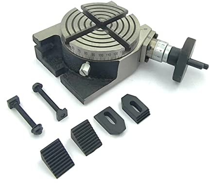 4 Inches (100 mm) Rotary Table 4 Slot for Milling Machine + M6 clamp kit