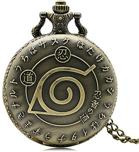 CokinkiDs Anime Pocket Watch Bronze Naruto Quartz Pocket Watch Necklace Comics Copper Women Men Kids Gift