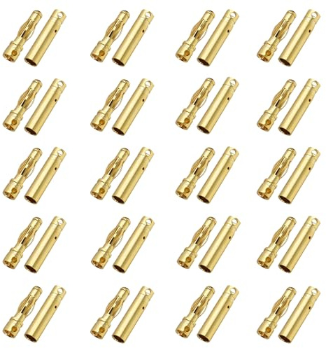 Boladge 20 paia Spina a Banana Connettore Proiettile Femmina Maschio 3.0mm 3mm Placcato oro per ESC Lipo batteria