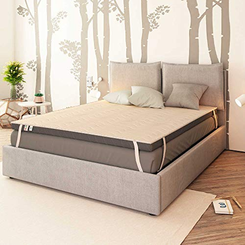 Baldiflex Emporio Correttore Materasso in Memory Foam Topper 160x190 cm H 8 cm con Rivestimento Ipoallergenico Traspirante, SOFFICE