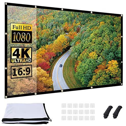 OWill Projector Screen 16:9 HD Foldable for Home Theater Cinema Indoor Outdoor (120 inch)