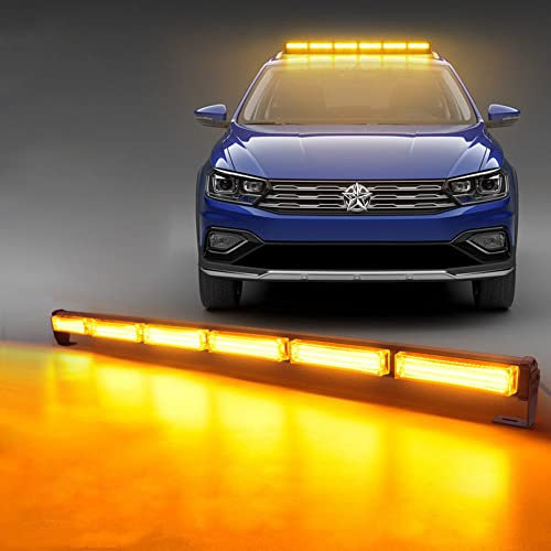 antom 90 cm LED Rundumkennleuchte 60W Gelb Rundumleuchte für Auto Anhänger Wohnwagen SUV -14 Blinkende Stroboskop-Modi…