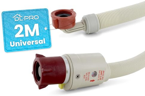 DL-pro Manguera universal de entrada de agua de 2m para lavavajillas y lavadoras con aquastop