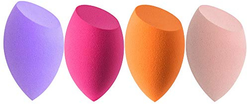 Makeup Sponges set for Dry & Wet Use - Foundation Blending Sponge for Concealer Blush Powder, Multi-color Blender Sponges (4pcs - Multi-colored A) (4pcs - Multi-colored A)