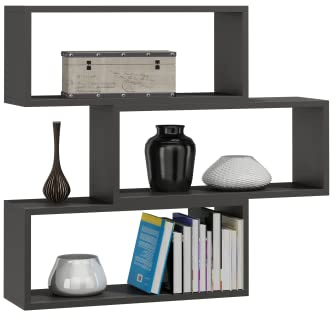 MATKAM Adam Wandregal in moderner Optik | 3 Regalwürfel, Maße je B/H/T 31 x 65 x 21 cm | Holzstärke 18 mm | In verschiedenen Ausführungen erhältlich | Max. Belastung 20 kg (Anthrazit Grau)