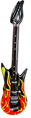 Cetornie 35 Pollici Gonfiabile Chitarra Rock Design Fiamma Chitarra Fancy Dress Punk Rocker Partito Accessori