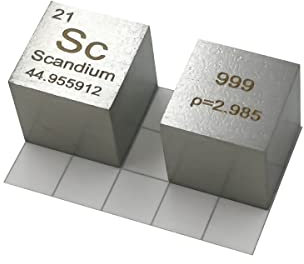 嘉信誉 Scandium (SC) Dichtewürfel, Laborqualität, präzise über 99,9 % hochrein, verwendet für Laborexperimentsmaterialien, persönliche Hobbys und Sammlungen (Größe: 10 mm, Farbe: matt)