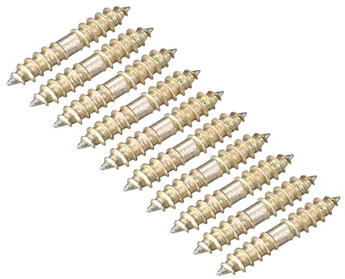 Uxcell 5x13mm Hanger Bolts, 48pcs Double Ended Self-Tapping Thread Dowel Screws for Wood Connecting