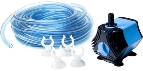 Q-GROW Nano Aquarium Wasserwechsel Set, mit leistungsstarker 20W Pumpe für Nano Aquarien bis 60l - inkl. 10 m Schlauch