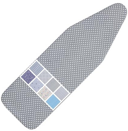 Ironing Board Cover and Pad Standard Size 15 x 54,3 Pairs of Hook and Loop Fastener Straps,Elastic Edges,Cotton Iron Board Cover with Scorch Resistant Thick Padding (Pattern E)