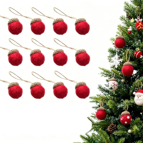 Warmhm 12 StüCk Gefilzte Tannenzapfen HäNgende AnhäNger Weihnachtsdekoration Filz Schmuck FüR Baum Festliche WeihnachtsatmosphäRe Wohnzimmer Dekor