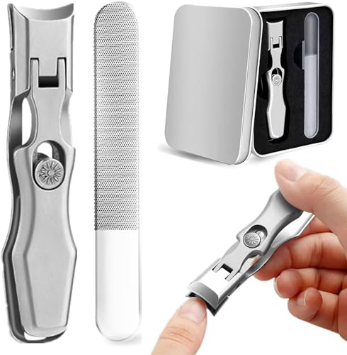 Dotmalls Nagelknipser Cumuul Nagelknipser Extra Scharfe und Starke Nagelknipser und Zehennagelknipser Nagelknipser mit Catcher Spritzwassergeschützt Edelstahl Nagelknipser