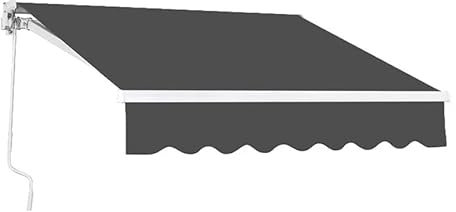 CMYCYDDPLY Einziehbare Markise, Klemmmarkise, Einziehbare Terrassenmarkise, UV-Schutz-Sonnenschutz mit Manueller Kurbel for Deck, Balkon, Hof(Color:Gray,Size:350x250cm)