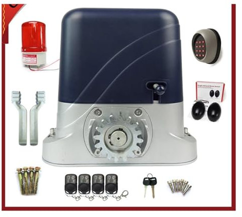 Kit apricancello automatico scorrevole, Operatori di cancelli scorrevoli impermeabili con finecorsa Peso massimo 800 kg con kit di controllo remoto wireless Scelta del supporto per cancello scorrevole