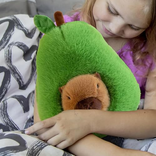 Champracer Capybara Plüschtier - Niedliche Simulation mit Abnehmbarer Avocado, Super Weiches Gefülltes Kuscheltier für Kinder (35 cm)
