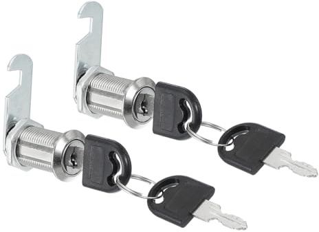 PATIKIL Cabinet Drawer Lock with Keys 2 Pcs 1-1/6 (30mm) Keyed Different Zinc Alloy Security Lock Cylinder Cam for Door Cupboard Household Mailbox Office Silver