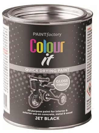 AOC24 - 300ml Jet Black Gloss Paint - Multi Surface Gloss Finish Black Paint - Quick Drying Paint Jet Black - All Purpose Paint for Interior & Exterior Used on Furniture, Concrete, Wood, Metal (1)