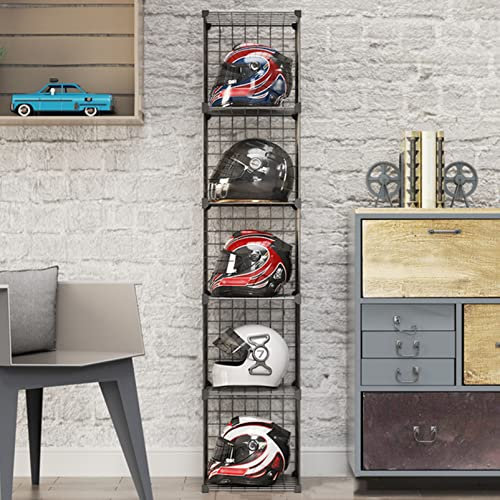 Bücherregal，Bücherregal klein，Metal Motorcycle Helmet Rack Stand Hat Display Case Organizer Shelf for Bike Shoe Bag Grids Storage Bins Closet Cabinet Bookshelf