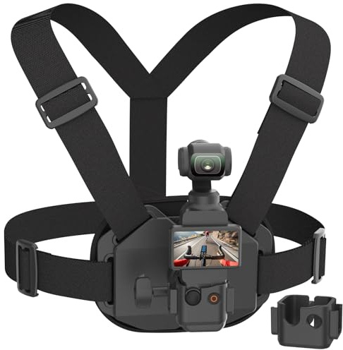 NEOSOU Soporte de pecho para Osmo Pocket 3 con adaptador de expansión, arnés de correa de pecho para GoPro/DJI Osmo Action/Insta360, protección de almohadilla suave, cómodo de llevar, accesorios para