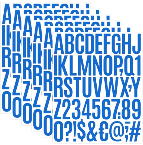 WD&CD 2 Inch 6 Sheets Self Adhesive Vinyl Letter Number Symbol Stickers Alphabet for Kids Mailbox Suitcase Guitar Water Bottle Laptop Guitar Phone Case Scrapbook Scrapbooking, Blue