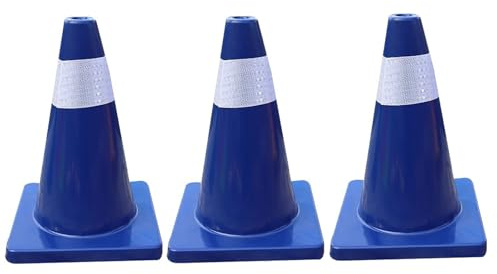 LYFHYSDSP Dissuasori parcheggio Auto, Birilli stradali con Base, Paletti delimitazione del Traffico, per parcheggi, Luoghi pubblici(Blue,30cm/12in)