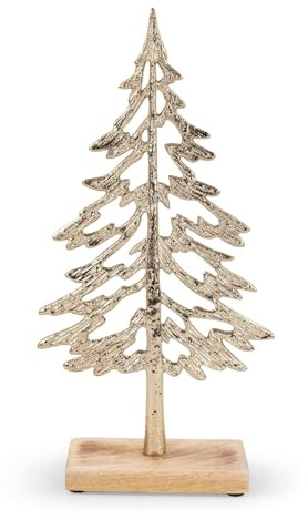Riffelmacher 15836 - Espositore a forma di albero di Natale, in alluminio, 16,5 x 32,5 cm, decorazione natalizia moderna, elegante, decorazione da tavolo, davanzale della finestra, inverno