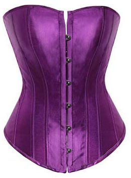 Corset bustier pour femme - Grande taille - Dentelle florale - Corset galbant - Lingerie pirate steampunk, E-violet., XXL