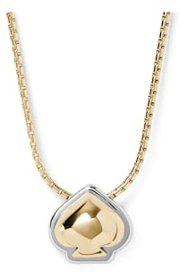 kate spade new york Women's Brass Pendant Necklace, Silver/Gold, Cubic Zirconia, Adult Fashion, Irregular Stone, Lobster Clasp, 4.89g