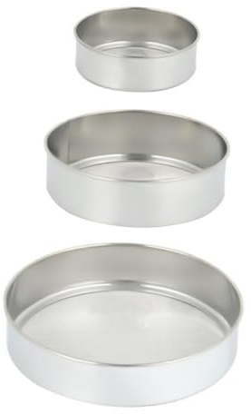 Ciieeo Flour Sieve Set Break and Wear Resistant Stainless Steel 3pcs with Fine Mesh Round Shape Kitchen Strainers for Baking and Cooking Use