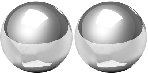 STAHAD Sfere da Giardino in Acciaio Inossidabile Lucido 2 Pezzi Sfere a Specchio da 10 CM per Decorazione Esterni Globo Riflettente Resistente alle Intemperie per Prato e Patio