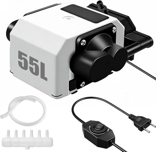 Air Assist, Bomba de Aire Láser para Cortadoras y Grabadoras Láser Flujo de Aire Ajustable 55L/min 220V 25W para Cortadora Láser Grabado Láser Bajo Nivel de Ruido