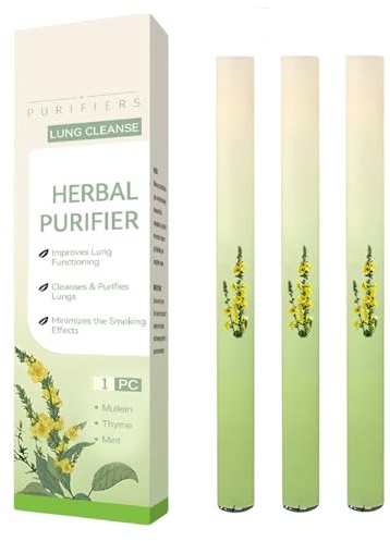 Mullein Lot de 3 purificateurs pulmonaires à base de - Stylo diffuseur pour soulager le stress - Bâton naturel pour respirer facilement - Diffuseur botanique de gaze