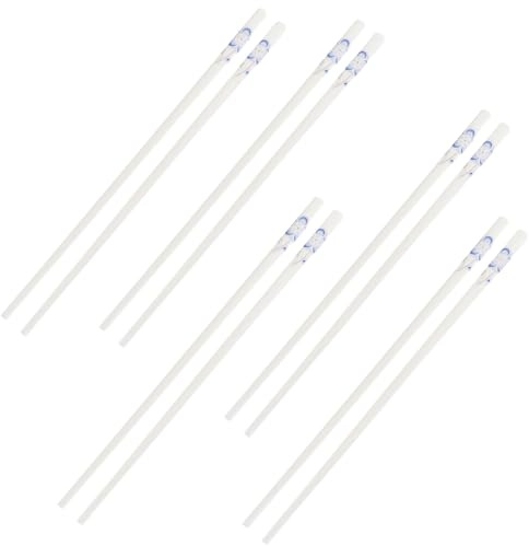 BESPORTBLE Palillos de Cerámica 5 Pares Diseño de Flor Azul para Utensilios de Cocina y Comidas Familiares